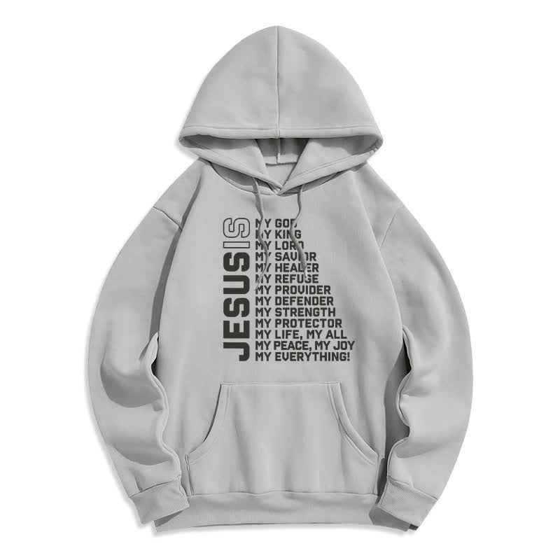 Christianartworkshop Jesus Is Statement Fleece Lined Streetwear Pullover Hoodie - Grey - 2XL - image 7