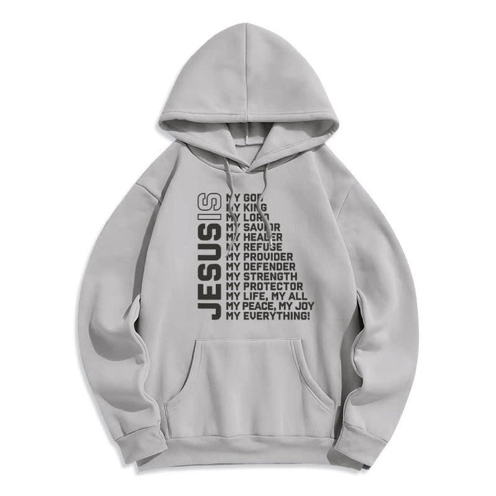 Christianartworkshop Jesus Is Statement Fleece Lined Streetwear Pullover Hoodie - Grey - 2XL - image 7