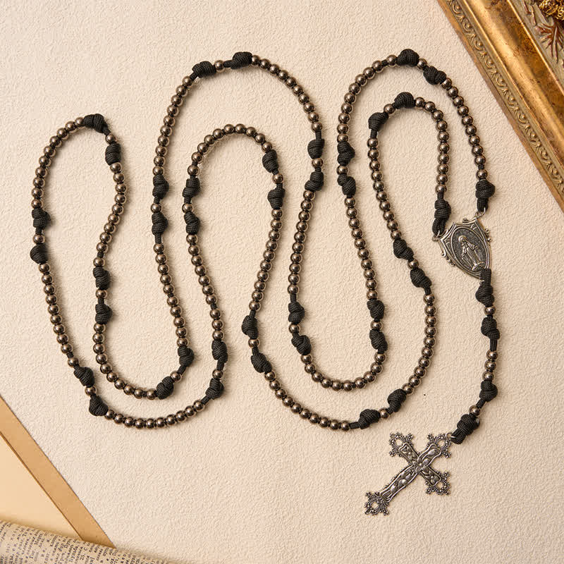 Christianartworkshop Rugged Silver-Toned Paracord 15-Decade Rosary: Carry Our Lady's Grace Wherever You Go - image 18