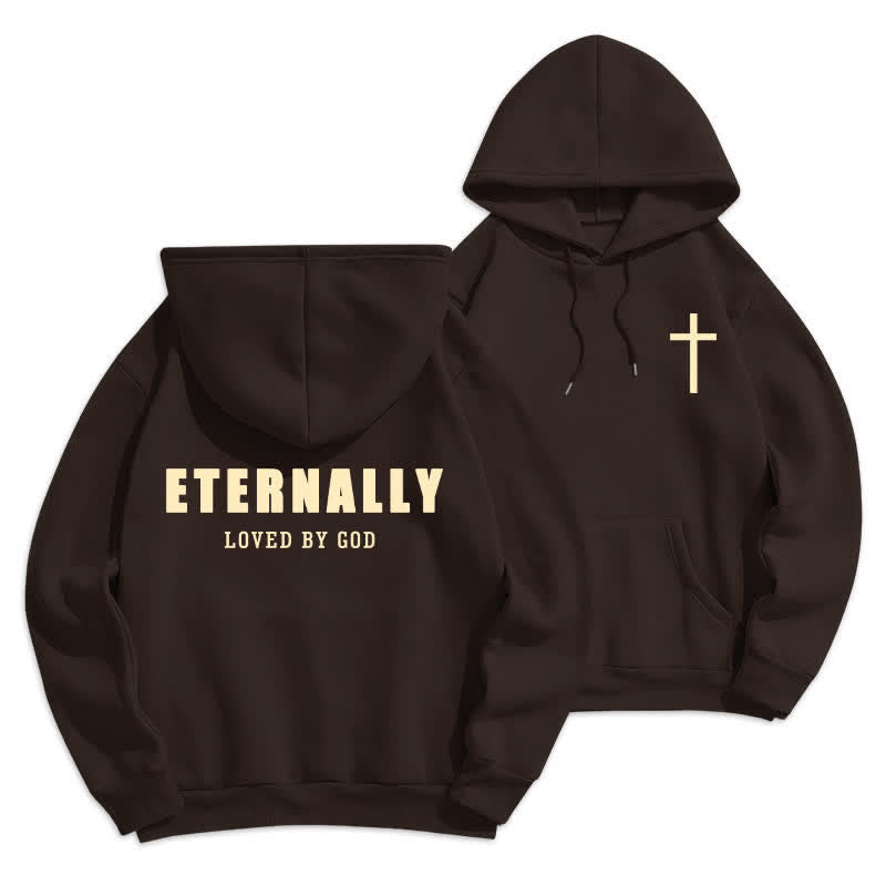 Christianartworkshop Eternally Loved By God Fleece Pullover Hoodies - Brown - 2XL - image 15