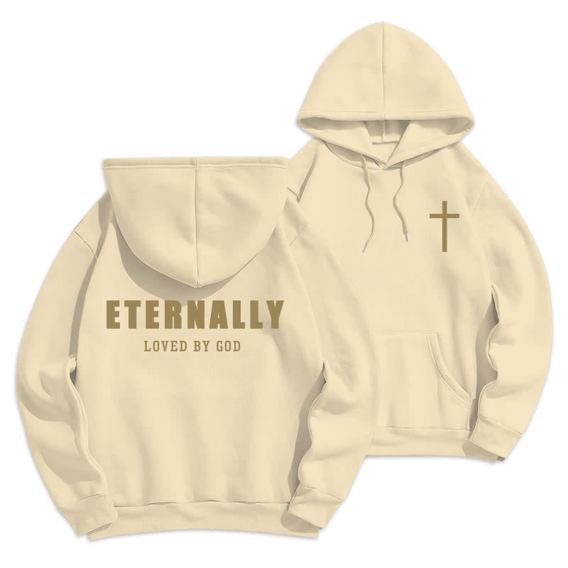 Christianartworkshop Eternally Loved By God Fleece Pullover Hoodies - Beige - 2XL - image 0