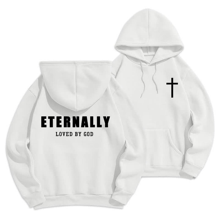Christianartworkshop Eternally Loved By God Fleece Pullover Hoodies - image 3