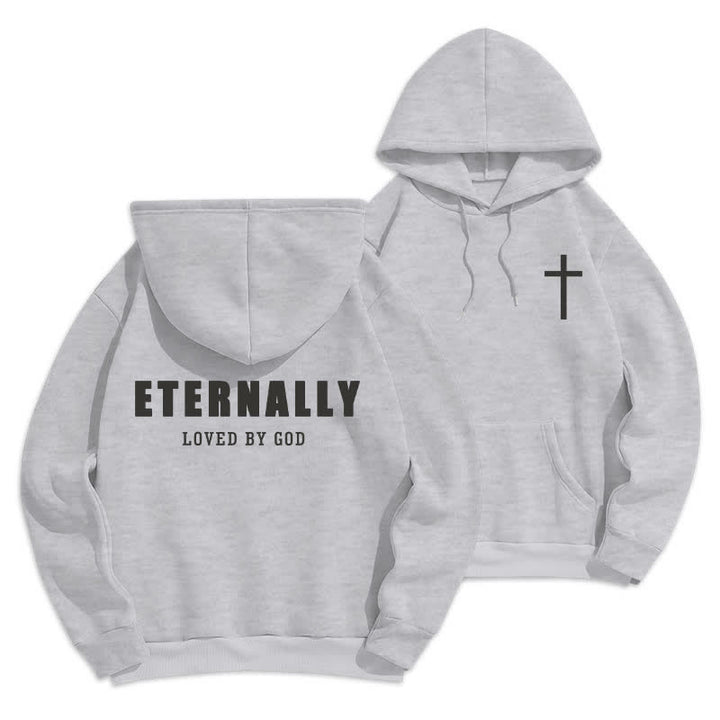 Christianartworkshop Eternally Loved By God Fleece Pullover Hoodies - Grey - 2XL - image 12