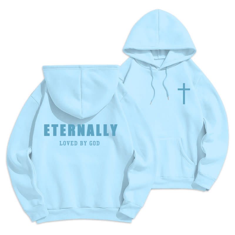 Christianartworkshop Eternally Loved By God Fleece Pullover Hoodies - Blue - 2XL - image 21