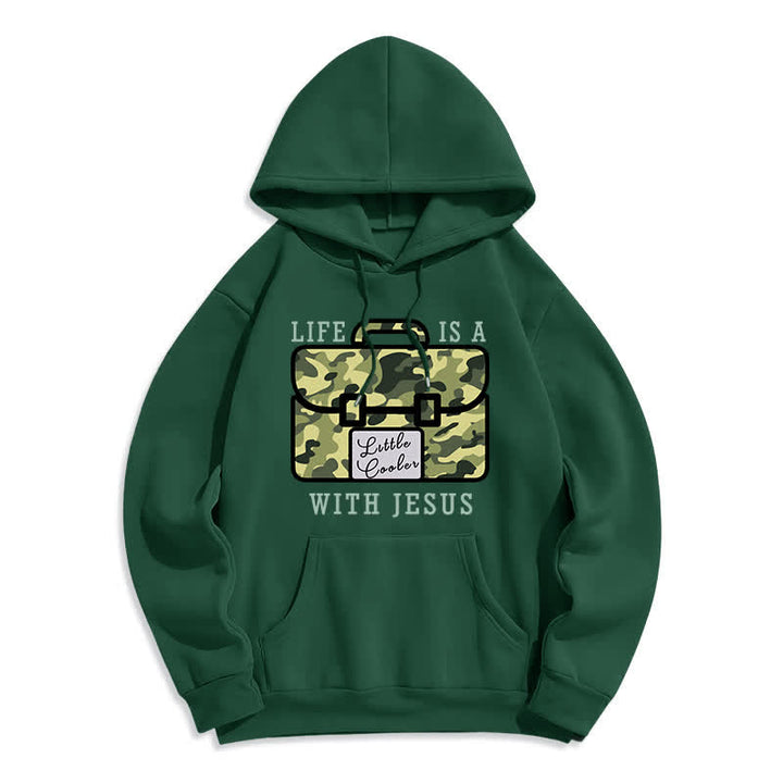 Christianartworkshop Life With Jesus Camo Graphic Fleece Pullover Hoodie - image 3