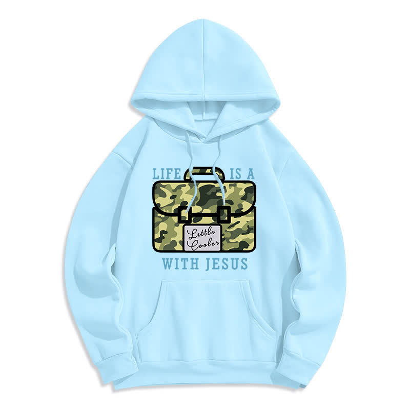 Christianartworkshop Life With Jesus Camo Graphic Fleece Pullover Hoodie - Blue - 2XL - image 5