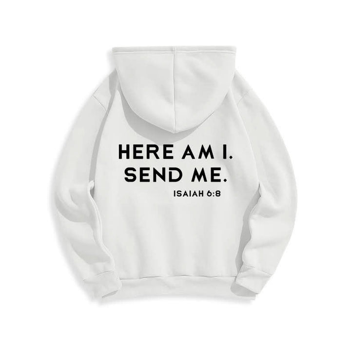 Christianartworkshop Here Am I Send Me Isaiah 6 8 Fleece Hoodie - image 4