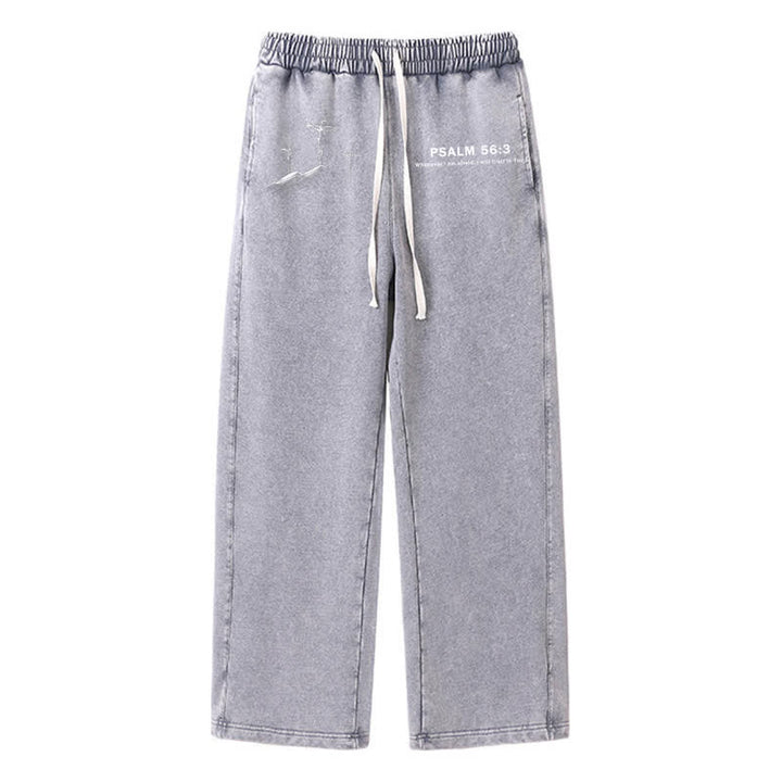 Christianartworkshop Psalm 56:3 Cross Graphic Blush Washed Sweatpants - Grey - 2XL - image 18