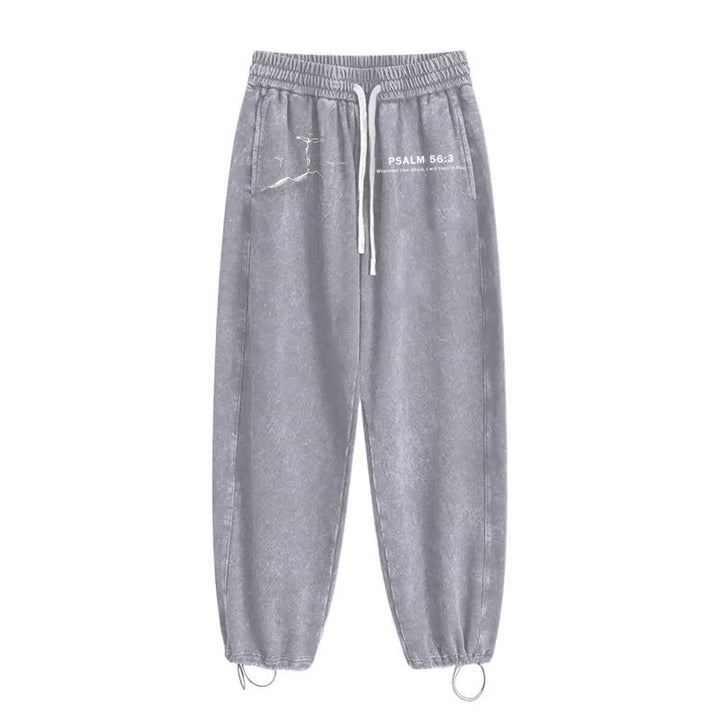 Christianartworkshop Psalm 56:3 Cross Graphic Blush Washed Sweatpants - image 20