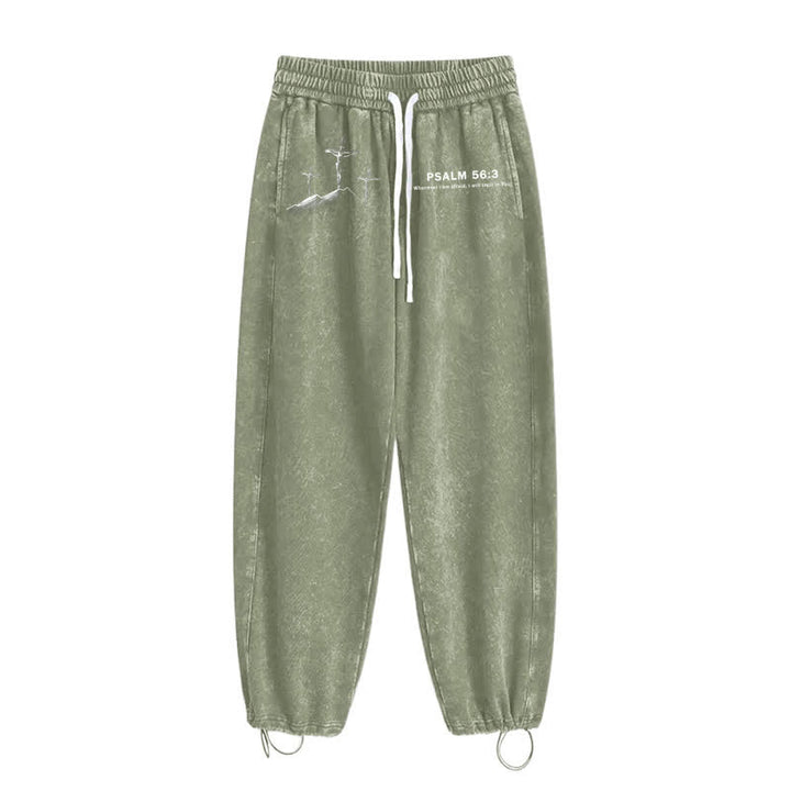Christianartworkshop Psalm 56:3 Cross Graphic Blush Washed Sweatpants - image 27