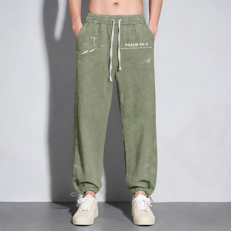 Christianartworkshop Psalm 56:3 Cross Graphic Blush Washed Sweatpants - image 32
