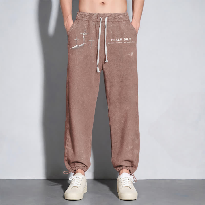 Christianartworkshop Psalm 56:3 Cross Graphic Blush Washed Sweatpants - image 40