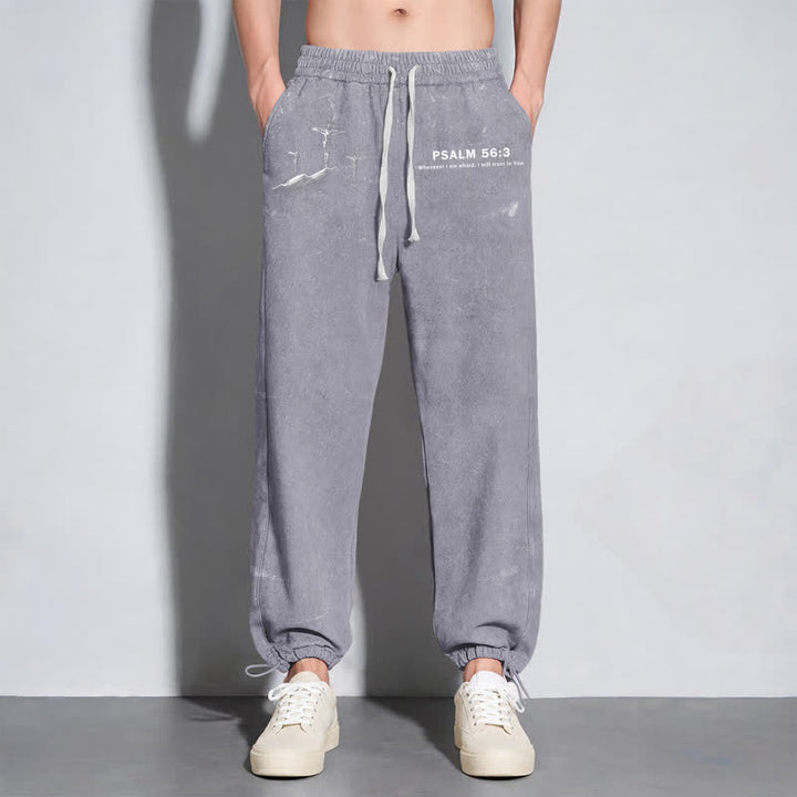 Christianartworkshop Psalm 56:3 Cross Graphic Blush Washed Sweatpants - image 24