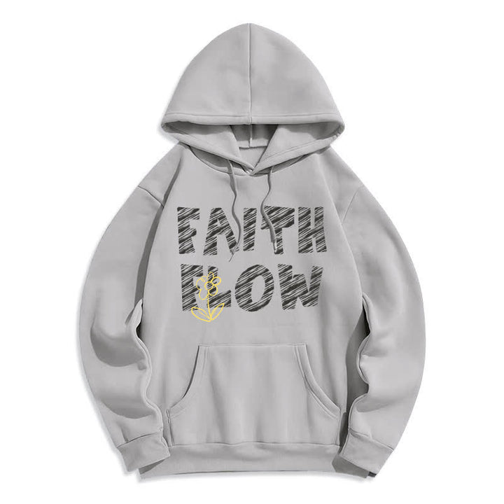 Christianartworkshop Faith Flow Graffiti Fleece Lined Pullover Hoodie - Grey - 2XL - image 4