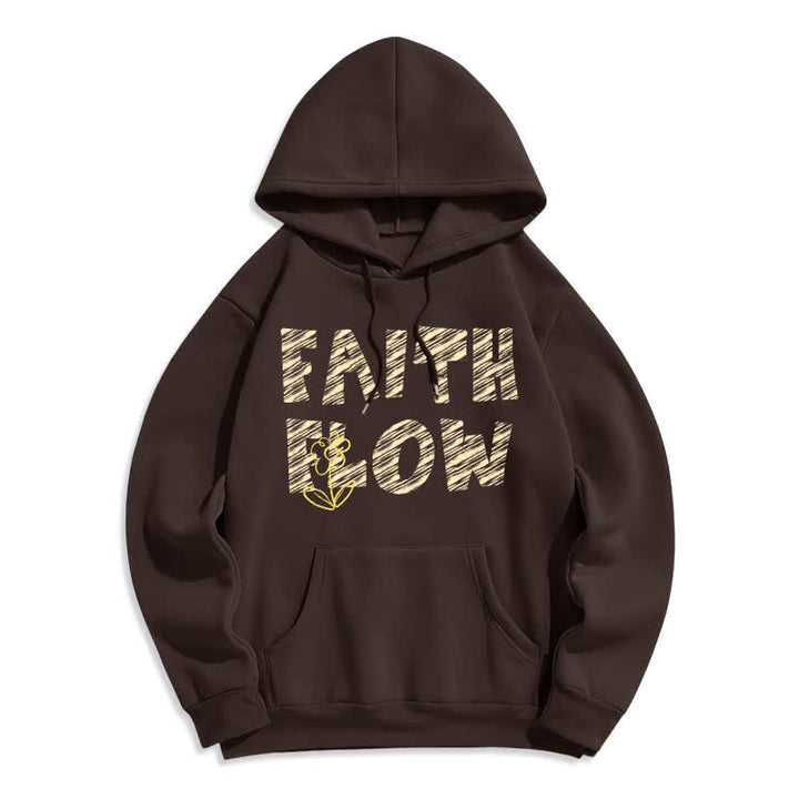 Christianartworkshop Faith Flow Graffiti Fleece Lined Pullover Hoodie - Brown - 2XL - image 1