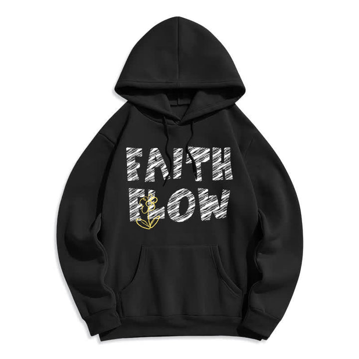 Christianartworkshop Faith Flow Graffiti Fleece Lined Pullover Hoodie - Black - 2XL - image 2