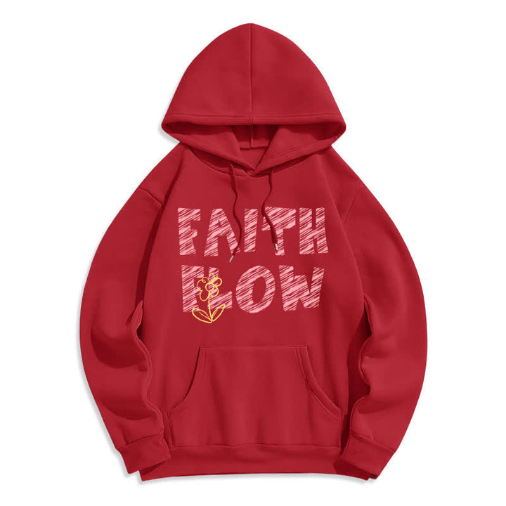 Christianartworkshop Faith Flow Graffiti Fleece Lined Pullover Hoodie - Red - 2XL - image 6