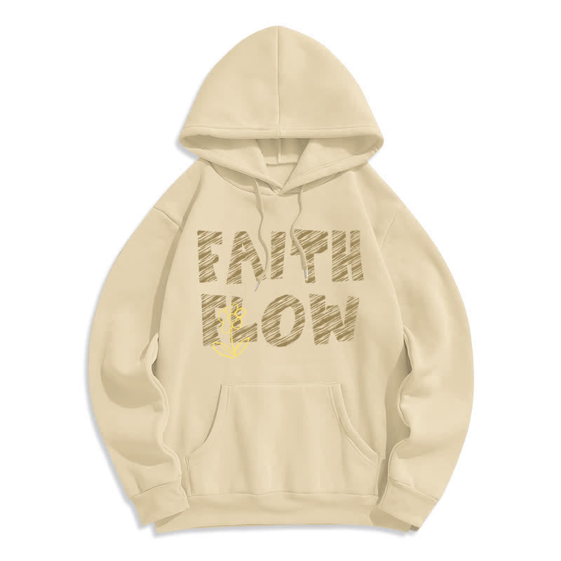 Christianartworkshop Faith Flow Graffiti Fleece Lined Pullover Hoodie - Beige - 2XL - image 5