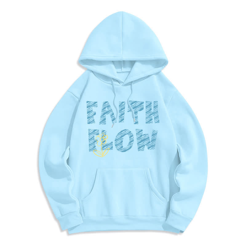 Christianartworkshop Faith Flow Graffiti Fleece Lined Pullover Hoodie - Blue - 2XL - image 7