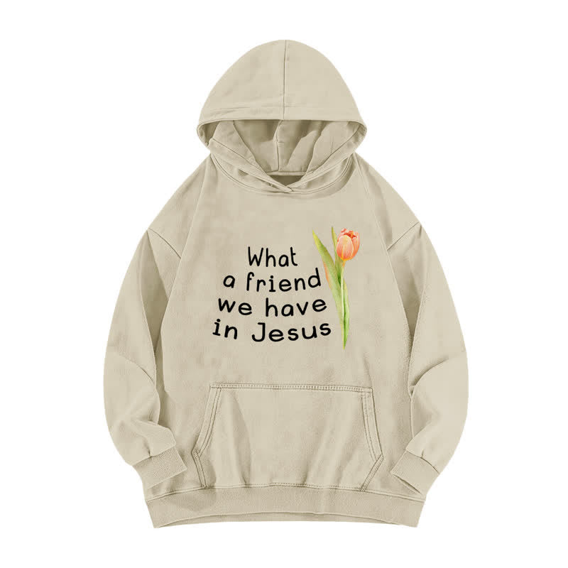 Christianartworkshop What A Friend We Have In Jesus Washed Hoodie - Apricot - 5XL - image 2