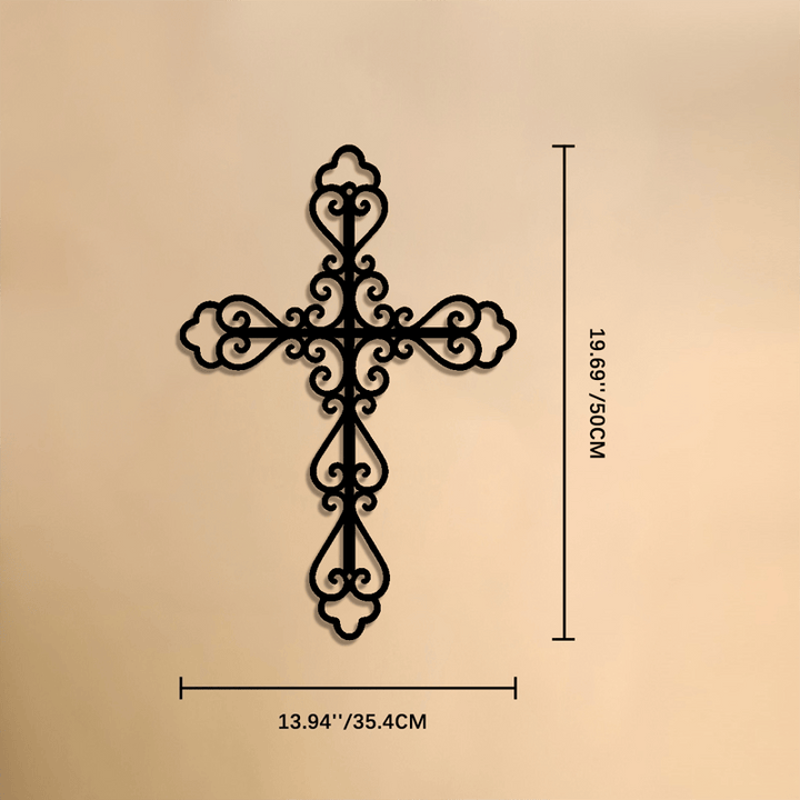 Christianartworkshop Ornate Scroll Metal Wall Cross: Emblem of Timeless Divine Blessing - 19.69''*13.94''*0.05''/50*35.4*0.12 - image 7