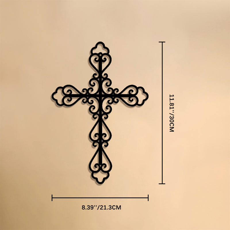 Christianartworkshop Ornate Scroll Metal Wall Cross: Emblem of Timeless Divine Blessing - 11.81''*8.39*0.04''/30*21.3*0.1cm - image 6