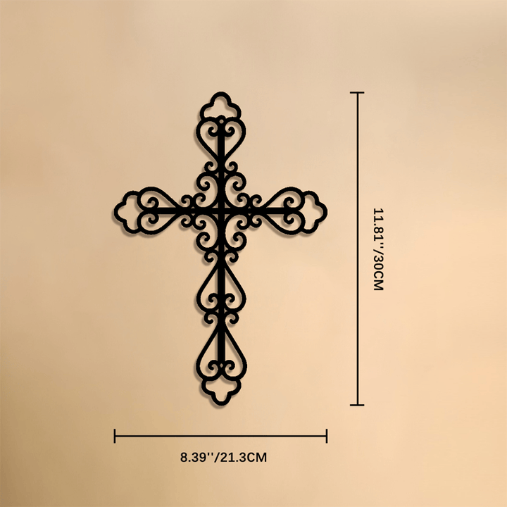 Christianartworkshop Ornate Scroll Metal Wall Cross: Emblem of Timeless Divine Blessing - 11.81''*8.39*0.04''/30*21.3*0.1 - image 5