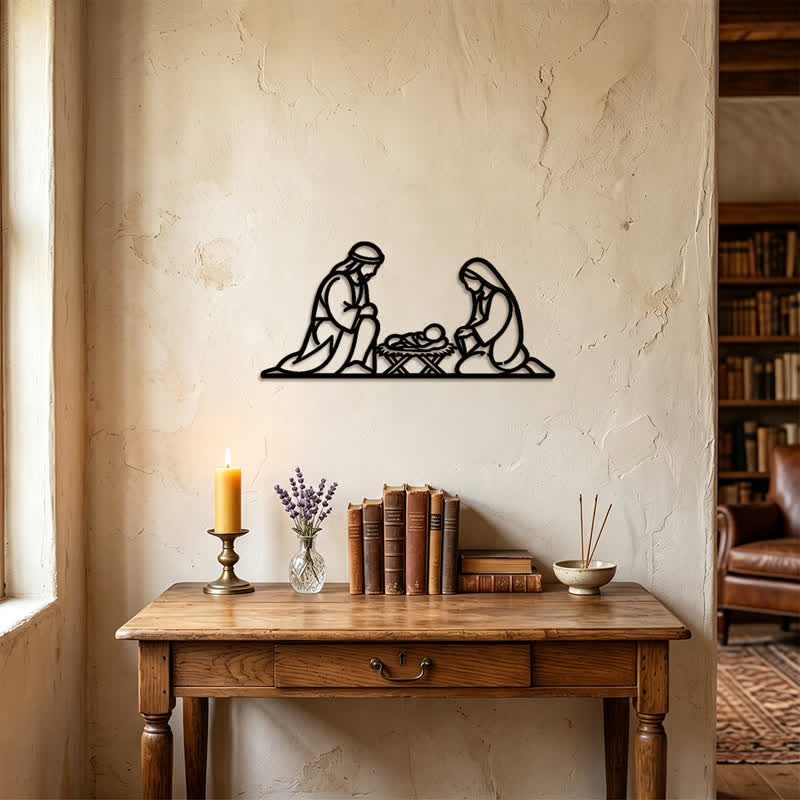 Christianartworkshop Outline Holy Nativity Metal Wall Decor: Token of Peaceful Divine Arrival - image 4