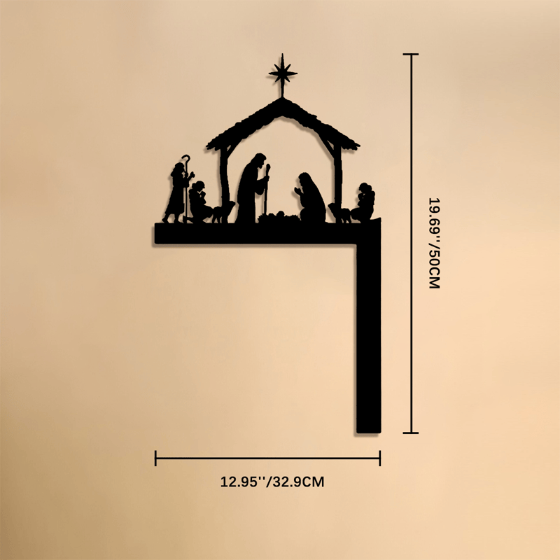 Christianartworkshop Silhouette Holy Family Manger Metal Sign: Symbol of Warm Sacred Grace - 19.69''*12.95''*0.05''/50*32.9*0.12cm - image 7