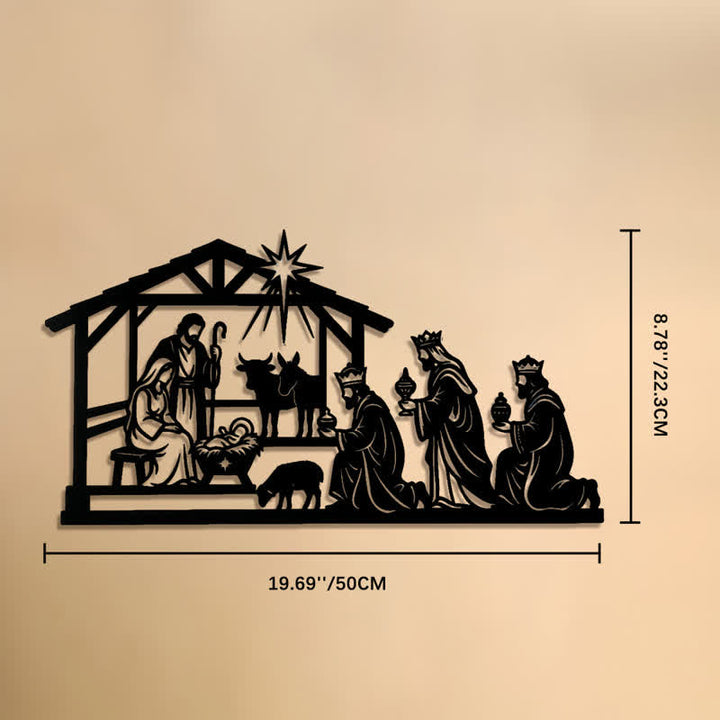 Christianartworkshop Complete Nativity Story Metal Wall Art: Token of Quiet Sacred Warmth - 8.78''*19.69''*0.05''/22.3*50*0.12cm - image 7