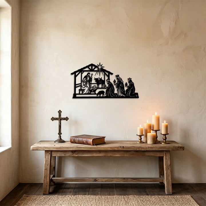 Christianartworkshop Complete Nativity Story Metal Wall Art: Token of Quiet Sacred Warmth - image 2