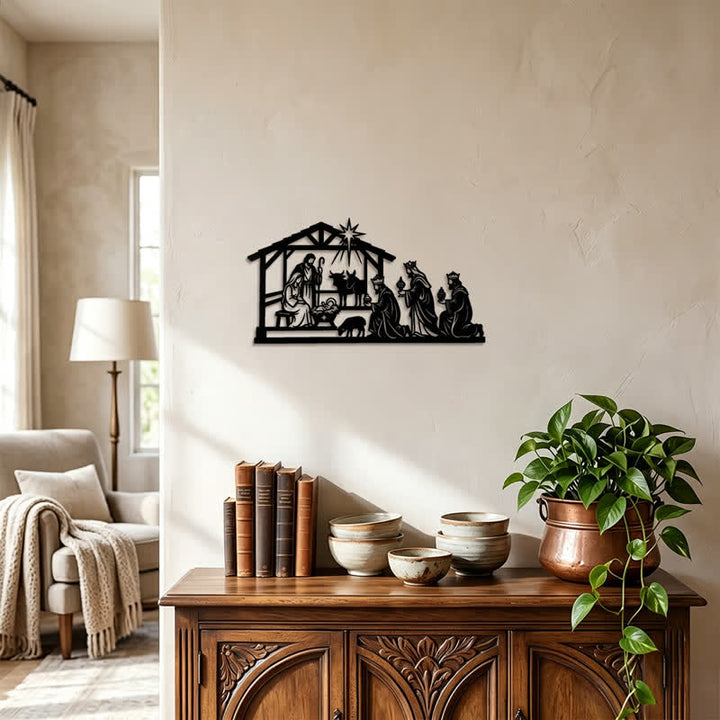 Christianartworkshop Complete Nativity Story Metal Wall Art: Token of Quiet Sacred Warmth - image 3