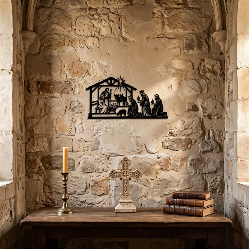 Christianartworkshop Complete Nativity Story Metal Wall Art: Token of Quiet Sacred Warmth - image 0