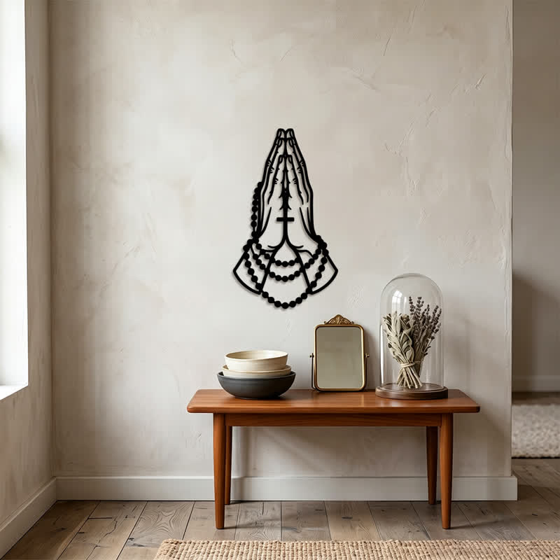 Christianartworkshop Laser Cut Praying Hands Metal Decor: Token of Peaceful Heartfelt Prayer - image 1