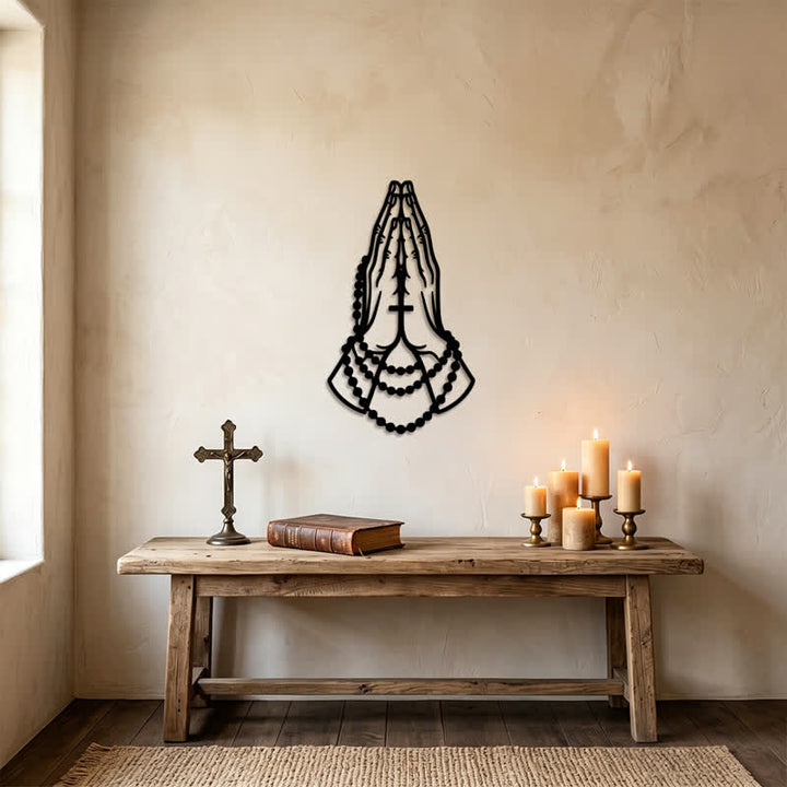 Christianartworkshop Laser Cut Praying Hands Metal Decor: Token of Peaceful Heartfelt Prayer - image 2
