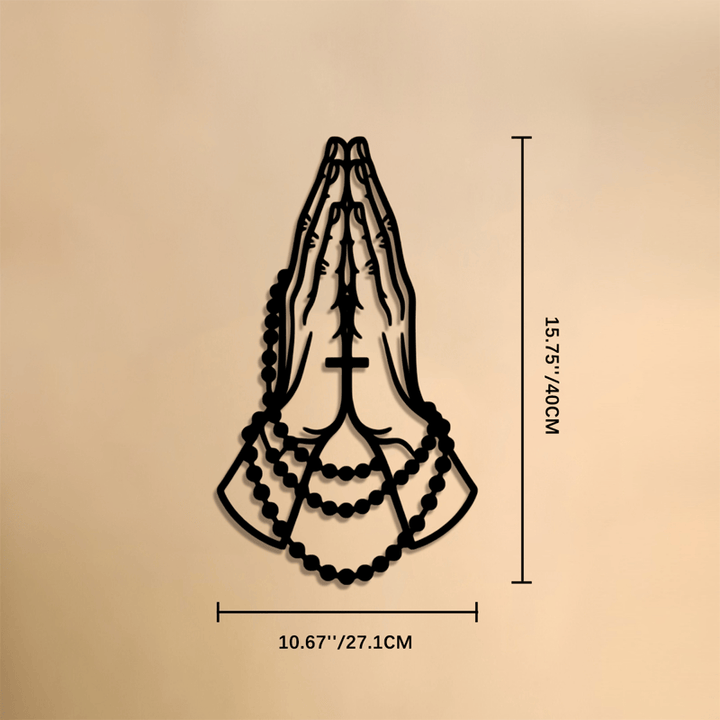 Christianartworkshop Laser Cut Praying Hands Metal Decor: Token of Peaceful Heartfelt Prayer - 15.75''*10.67''*0.04''/40*27.1*0.1cm - image 6