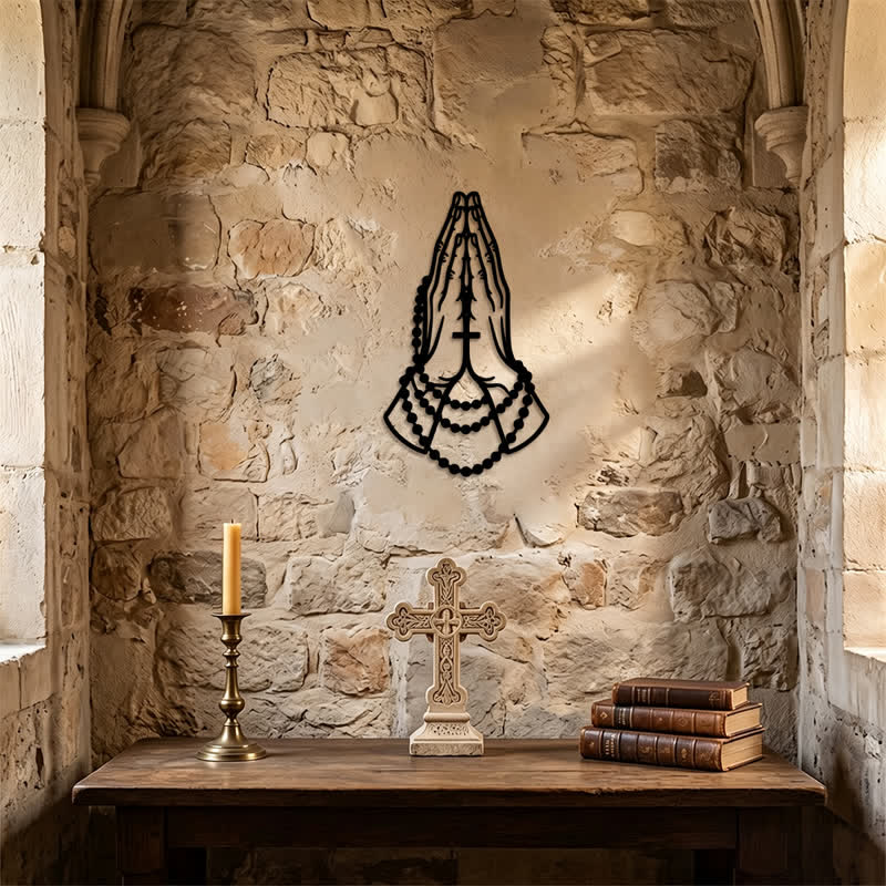 Christianartworkshop Laser Cut Praying Hands Metal Decor: Token of Peaceful Heartfelt Prayer - image 0