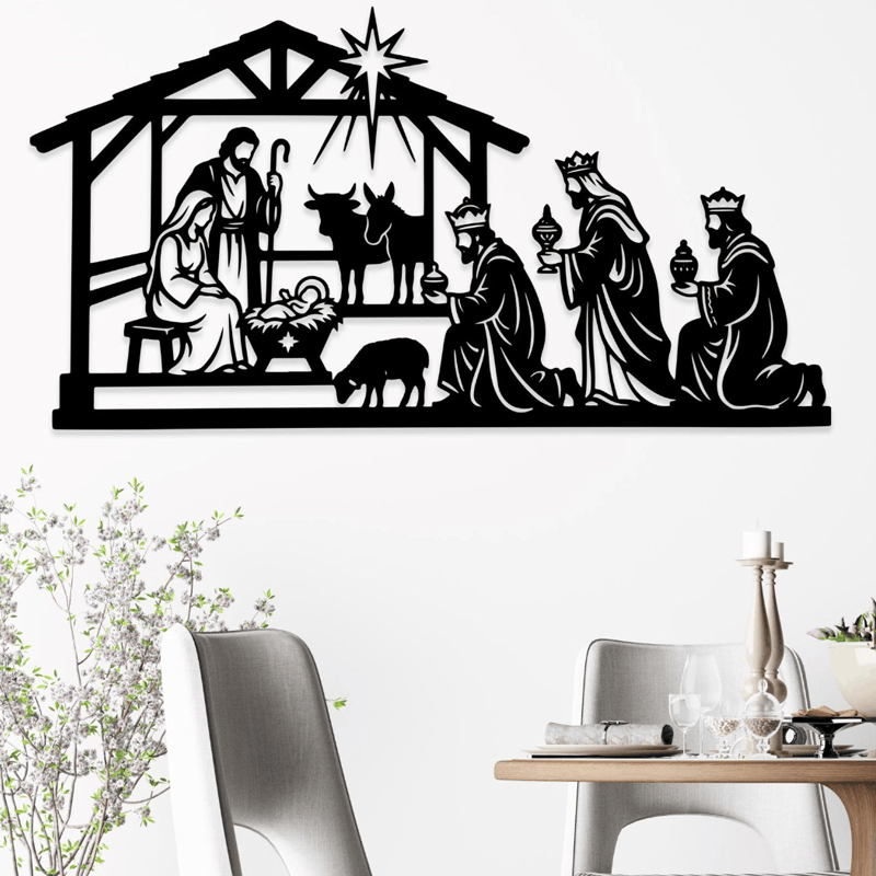 Christianartworkshop Complete Nativity Story Metal Wall Art: Token of Quiet Sacred Warmth - image 0