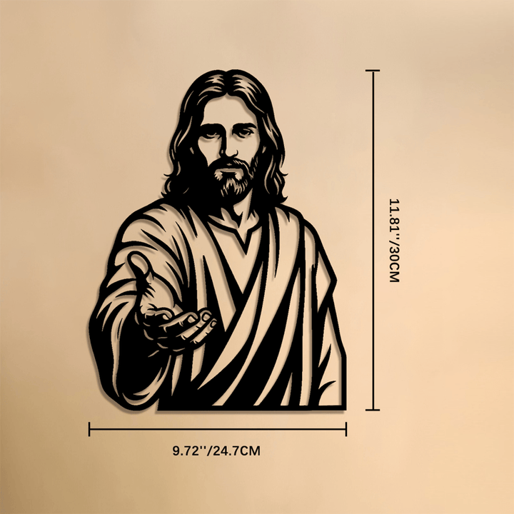 Christianartworkshop Reaching Hand Jesus Metal Plaque: Token of Quiet Abundant Blessing - 11.81''*9.72''*0.04''/30*24.7*0.1cm - image 6