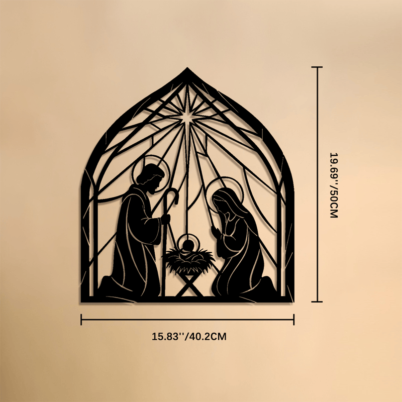 Christianartworkshop Holy Family Nativity Metal Wall Art: Emblem of Gentle Heavenly Peace - 19.69''*15.83''*0.05''/50*40.2*0.12cm - image 8
