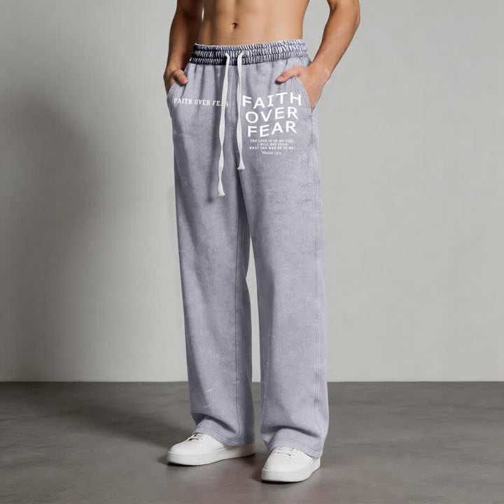 Christianartworkshop Faith Over Fear Statement Washed Sweatpants - image 20
