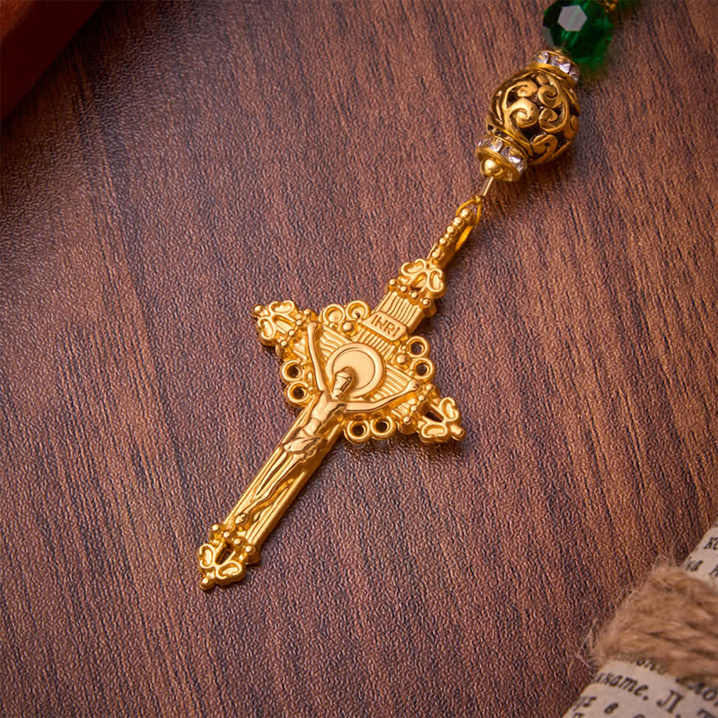 Christianartworkshop Emerald Green Faceted Bead St.Jude Rosary: Emblem of Gentle Heavenly Grace - image 6