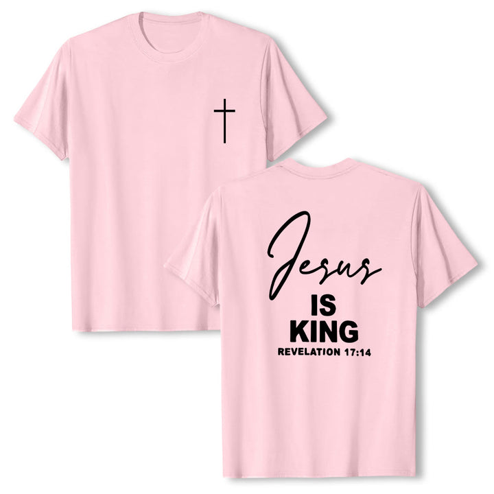 Christianartworkshop "Jesus IS KING" T-shirt - Pink - 2XL - image 10