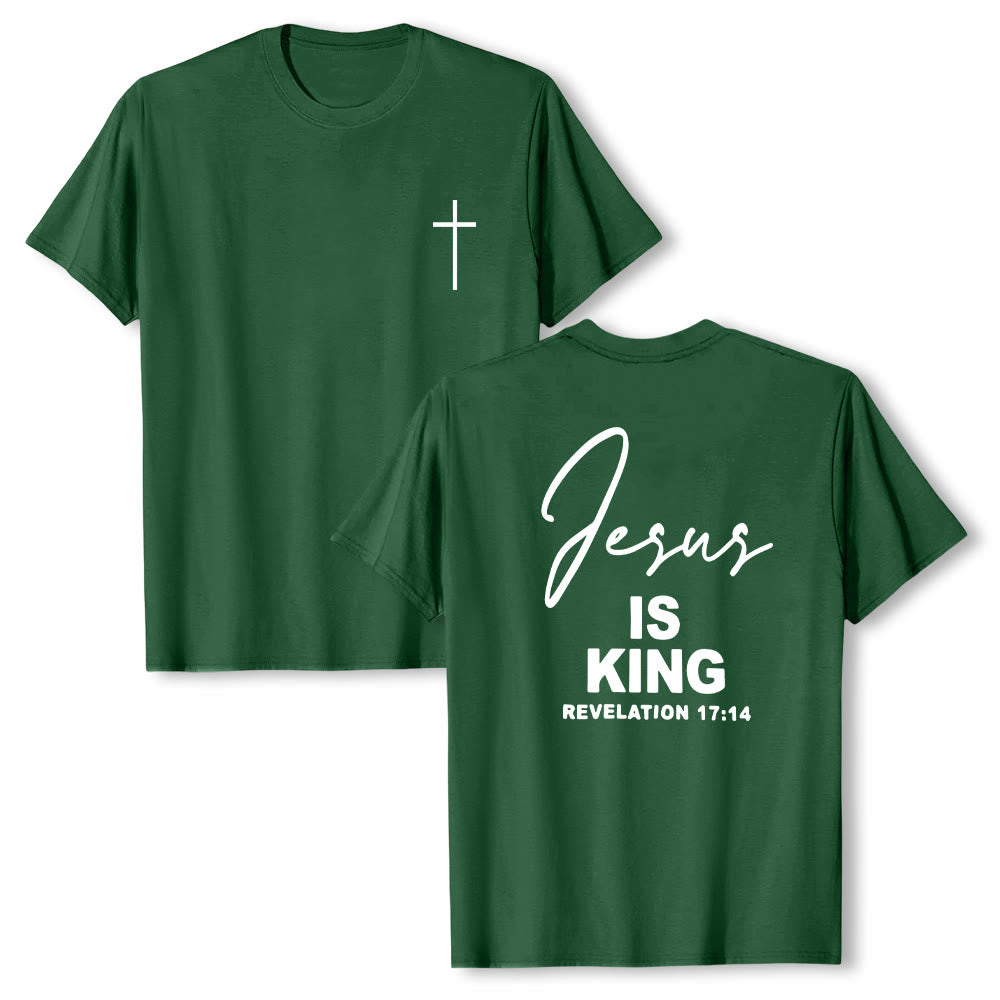 Christianartworkshop "Jesus IS KING" T-shirt - Dark Green - 2XL - image 22