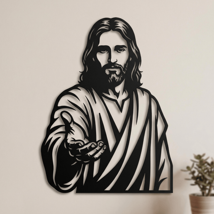 Christianartworkshop Reaching Hand Jesus Metal Plaque: Token of Quiet Abundant Blessing - image 0