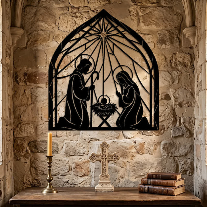 Christianartworkshop Holy Family Nativity Metal Wall Art: Emblem of Gentle Heavenly Peace - image 5