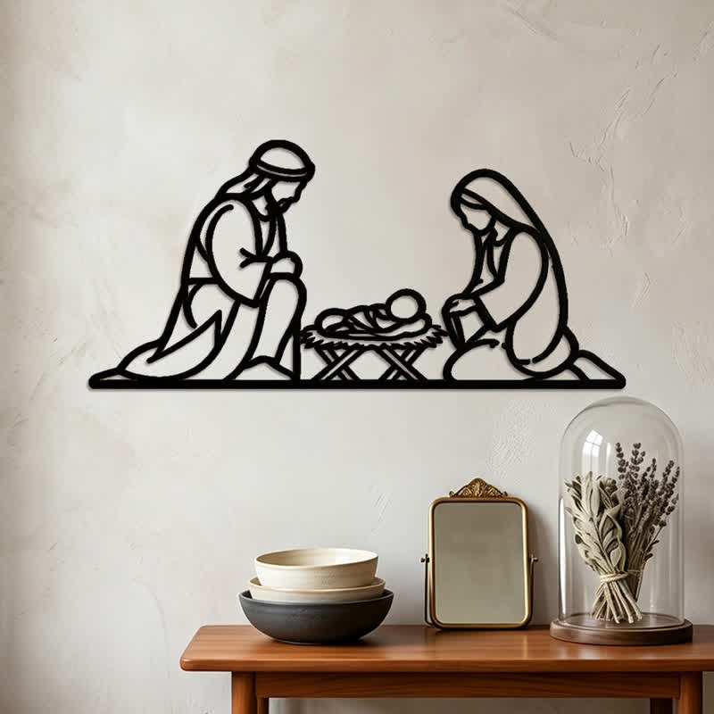 Christianartworkshop Outline Holy Nativity Metal Wall Decor: Token of Peaceful Divine Arrival - image 3