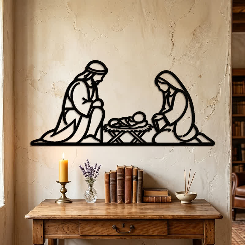 Christianartworkshop Outline Holy Nativity Metal Wall Decor: Token of Peaceful Divine Arrival - image 2