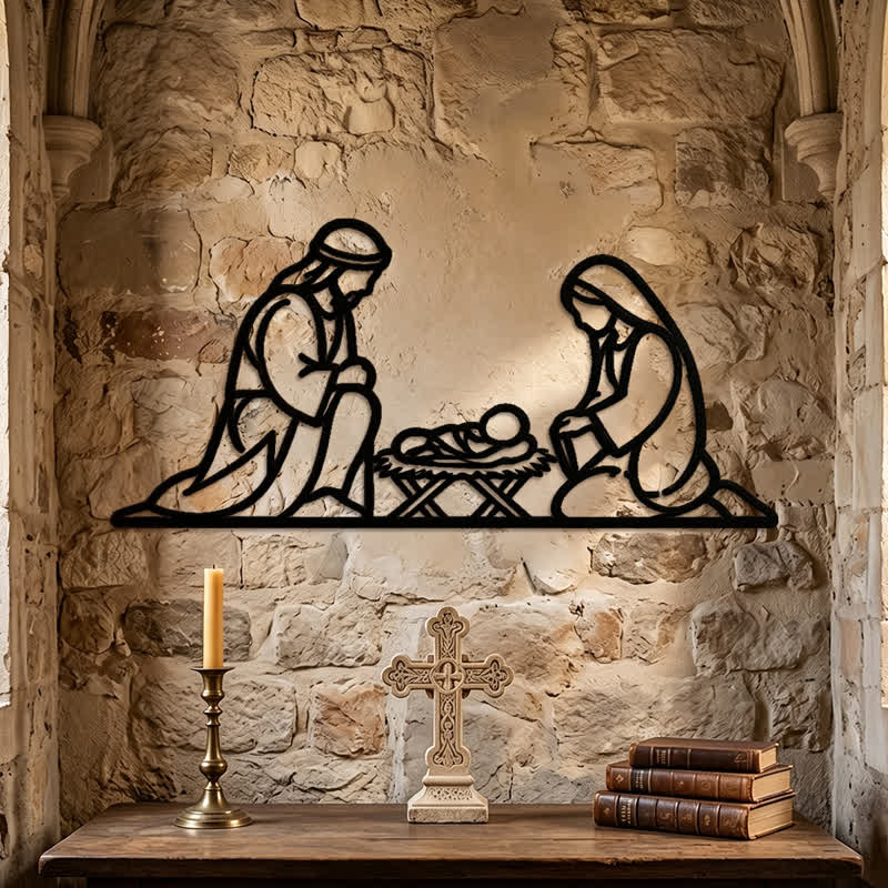 Christianartworkshop Outline Holy Nativity Metal Wall Decor: Token of Peaceful Divine Arrival - image 5
