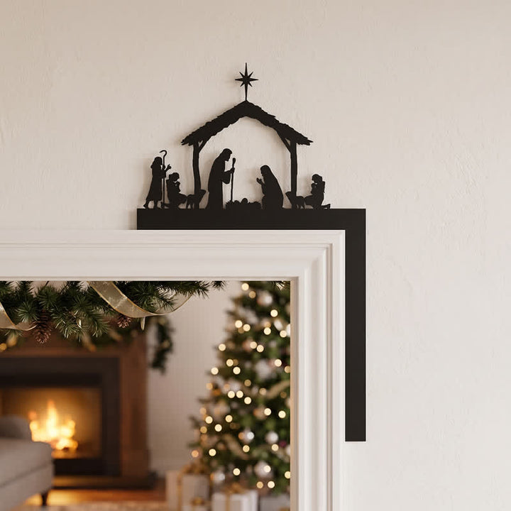 Christianartworkshop Silhouette Holy Family Manger Metal Sign: Symbol of Warm Sacred Grace - image 3